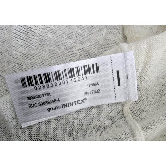 NWT ZARA Linen Blend Knit Sweater Ecru Size L Large Women's Lightweight Pullover - Picture 12 of 13